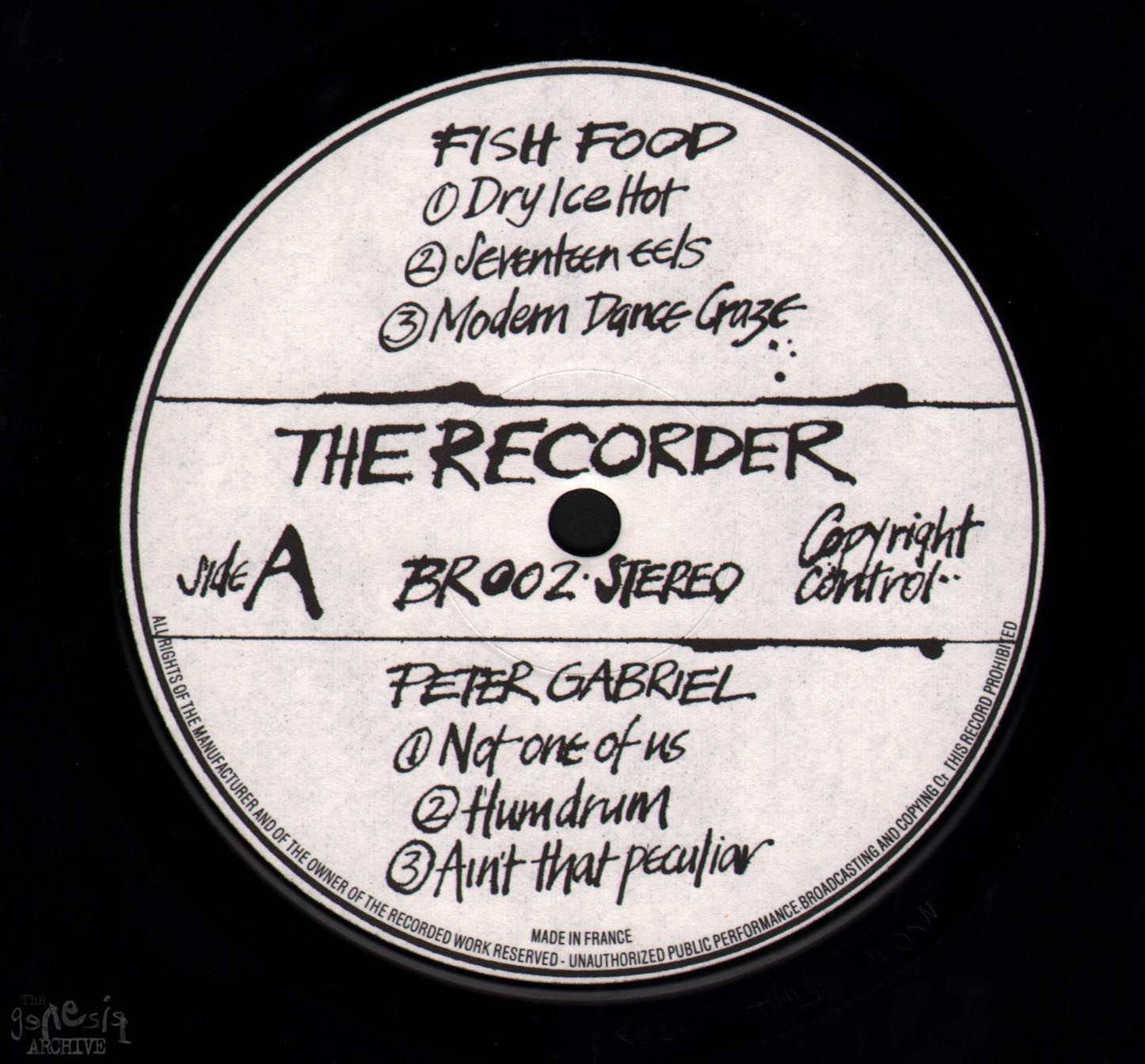 The Bristol Recorder 2 Ft Peter Gabriel The Genesis Archive
