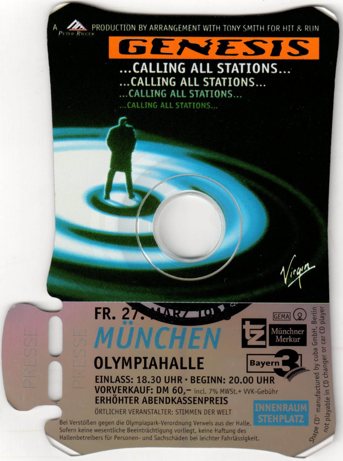 Ticket Munich 27th March The Genesis Archive