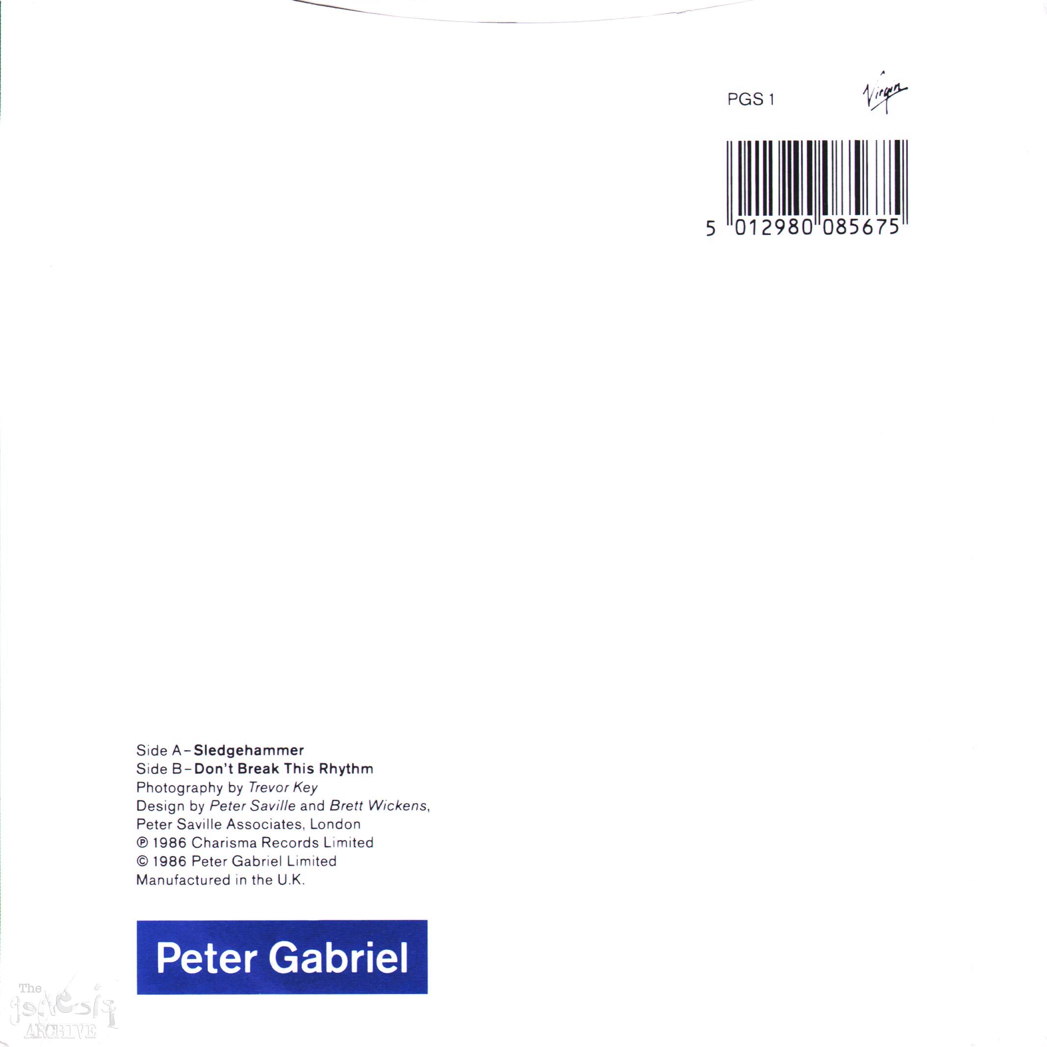 Sledgehammer / Don’t Break This Rhythm 7inch UK The Genesis Archive