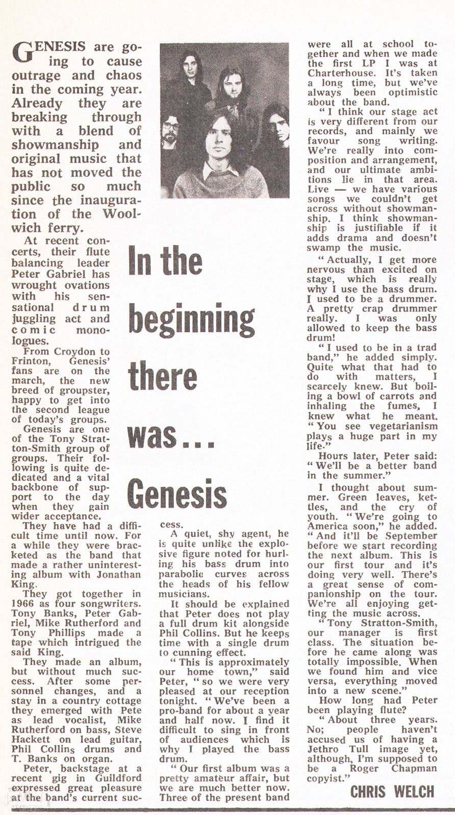 Genesis – Interview – MM – 24th April – The Genesis Archive