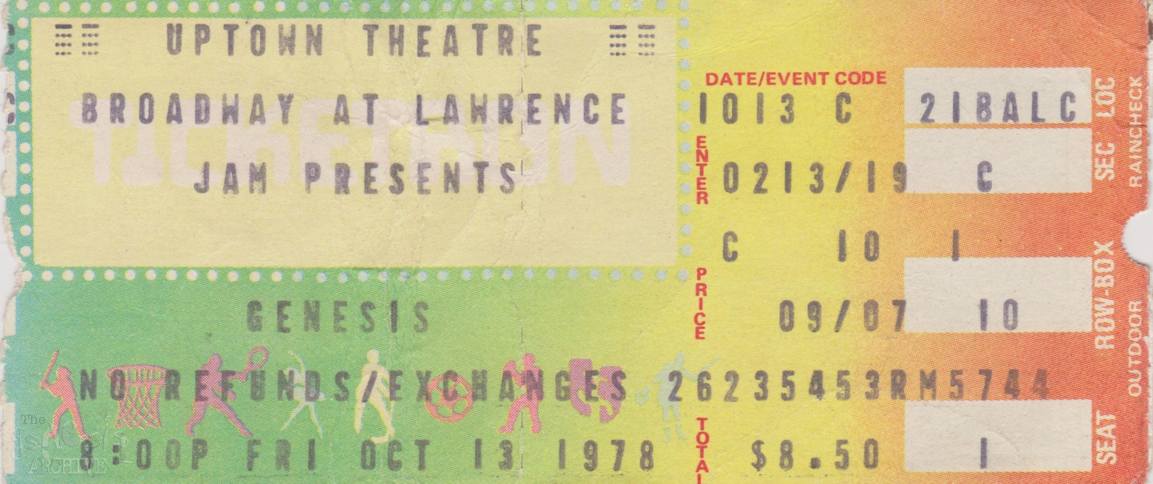 Ticket Genesis Uptown Theatre Chicago 13th October