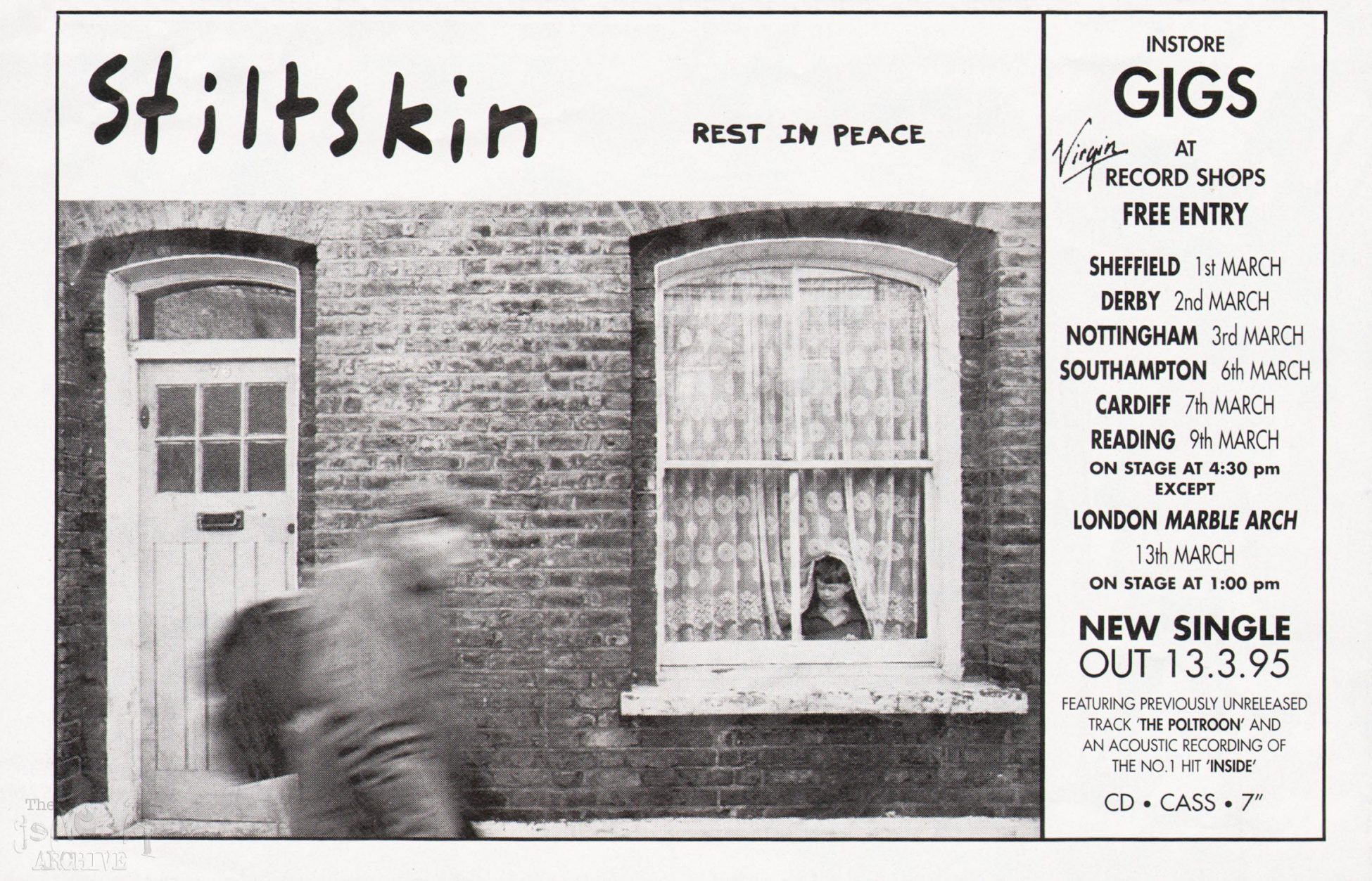 Advert Stiltskin Rest in peace single mini tour Smash hits