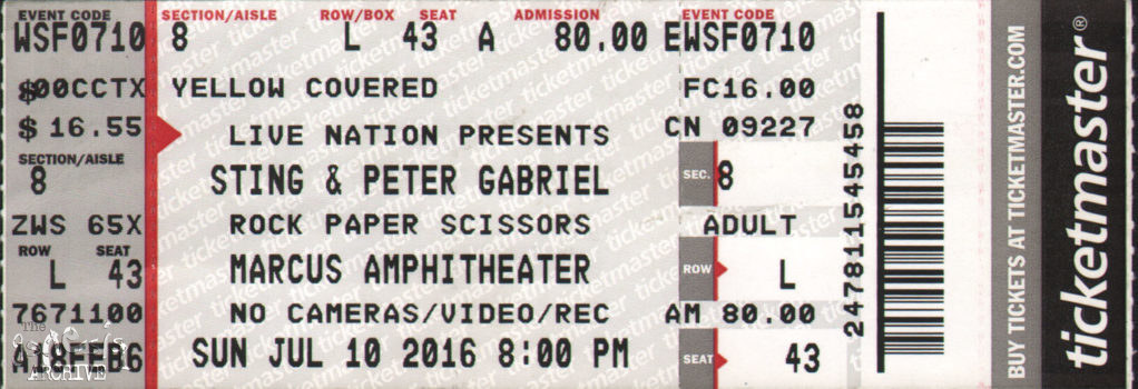 sting & peter gabriel rock paper scissors tour dvd