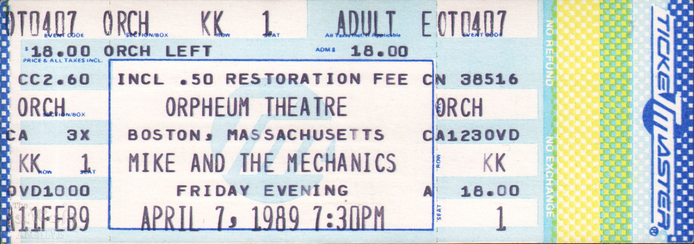 Ticket – MM – The Orpheum Theatre – Boston – 7th April – The Genesis ...