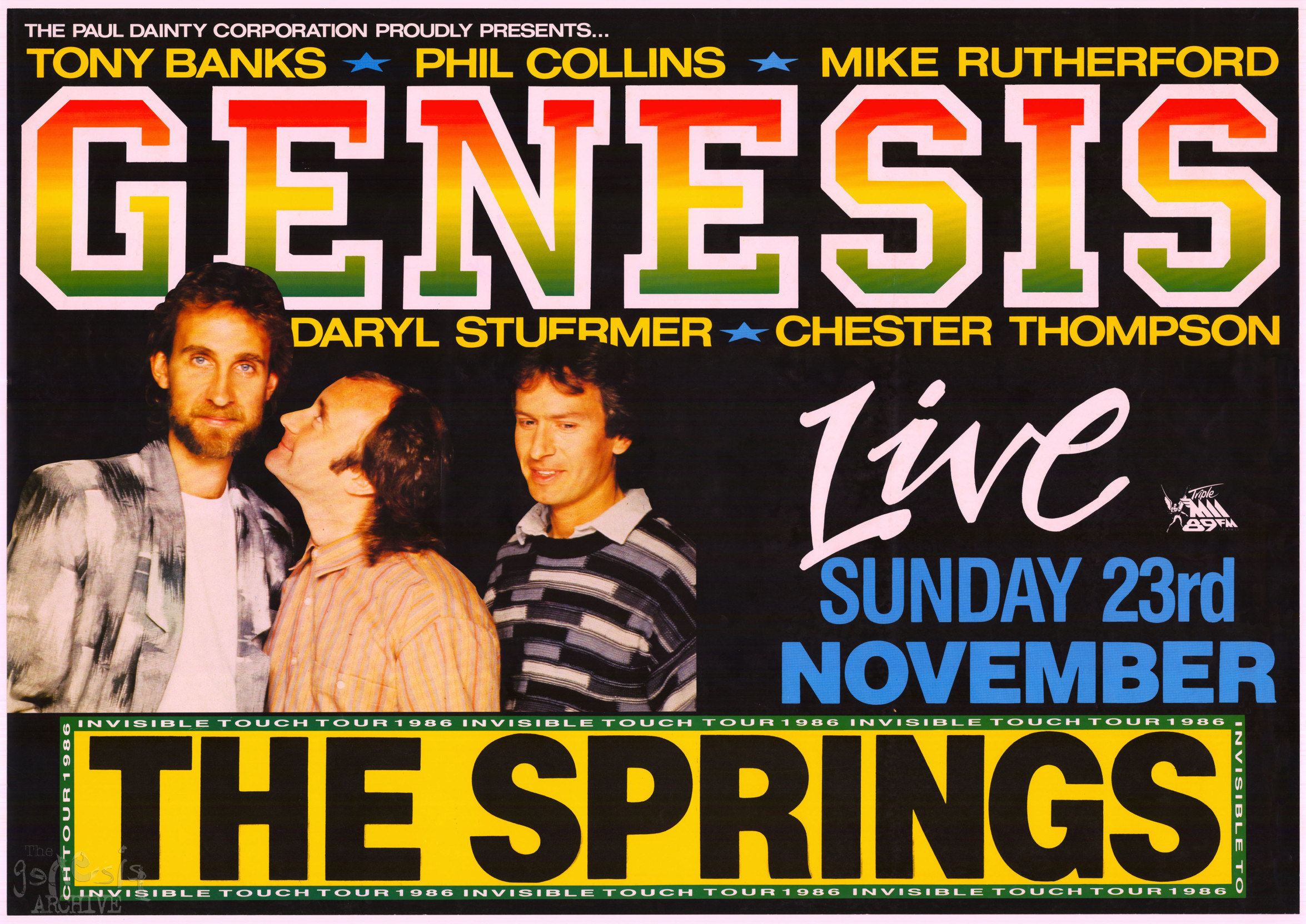 Concert poster Genesis Western Springs New Zealand 23rd