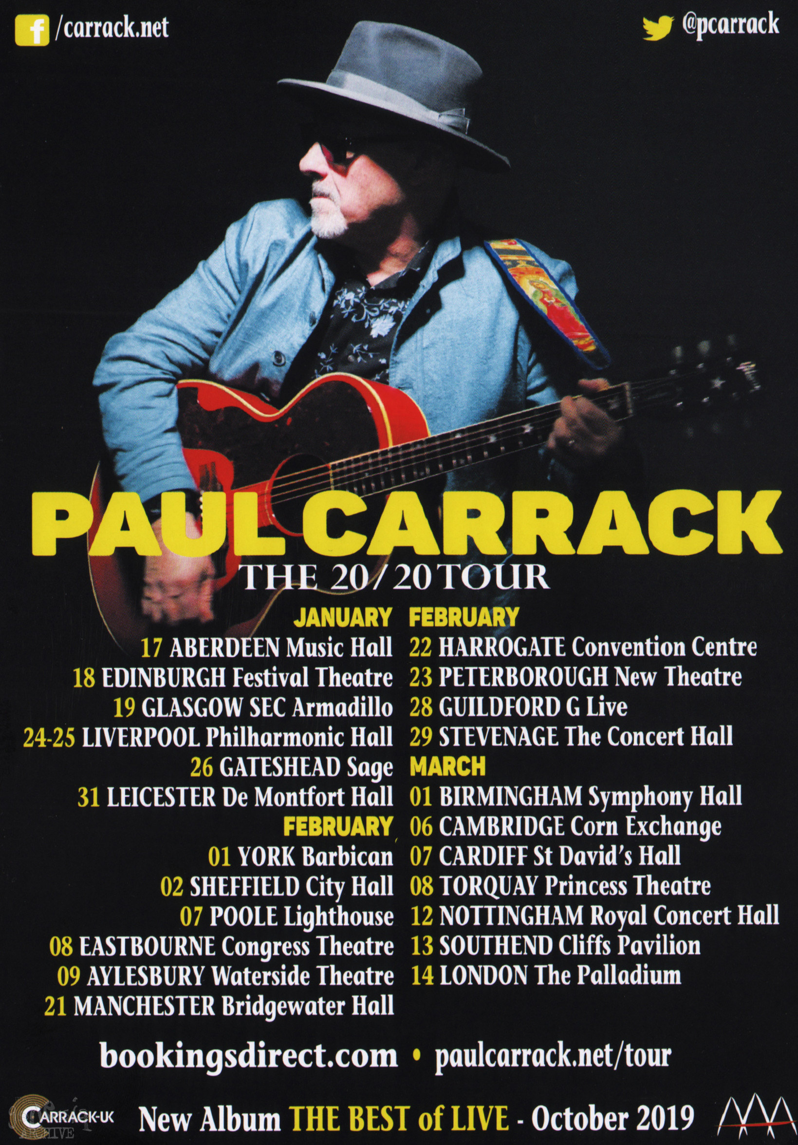 The Paul Carrack In Concert UK tour 17th January The Genesis Archive