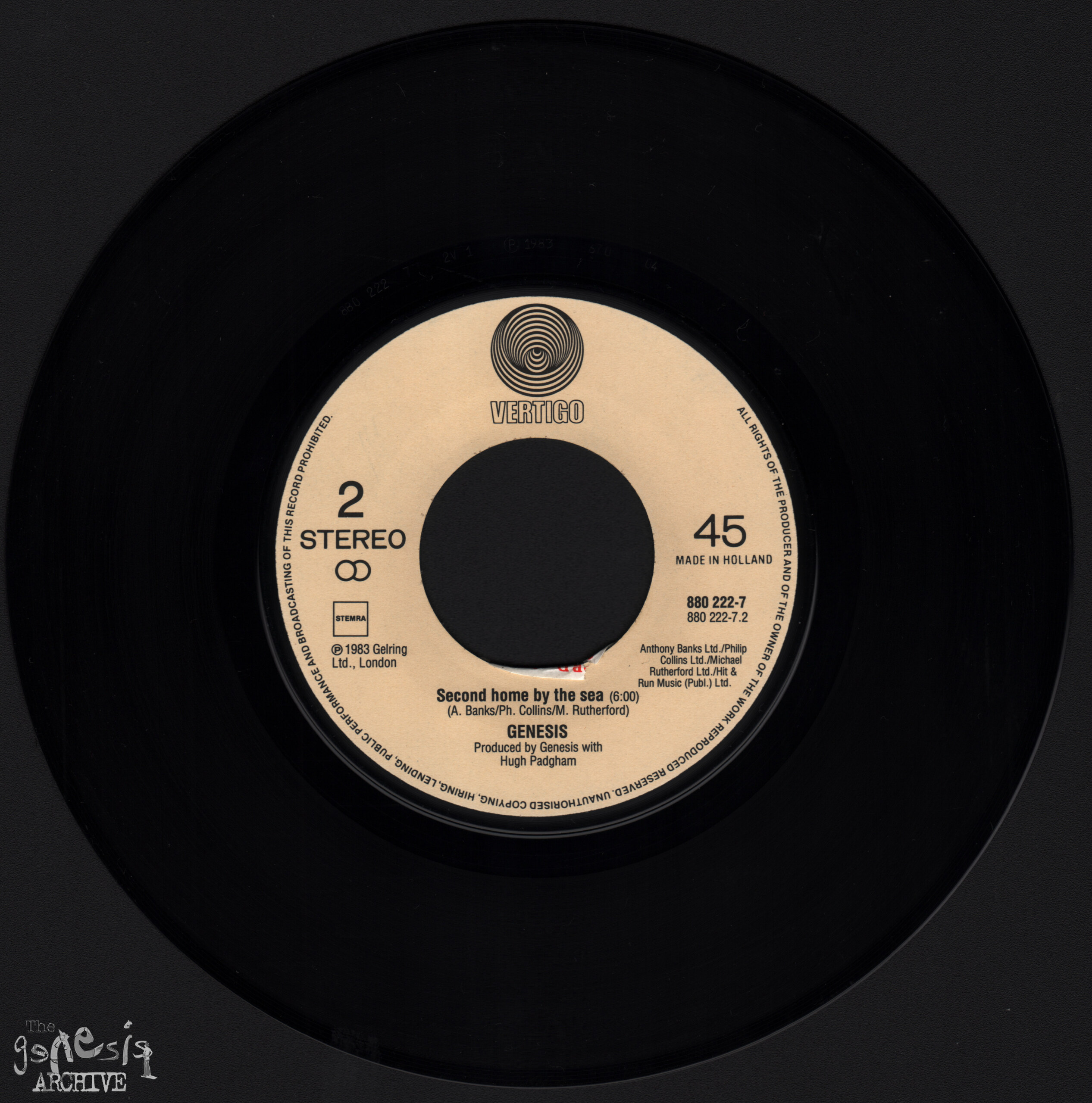 Single Genesis Home By The Sea / Second Home By The Sea Vertigo